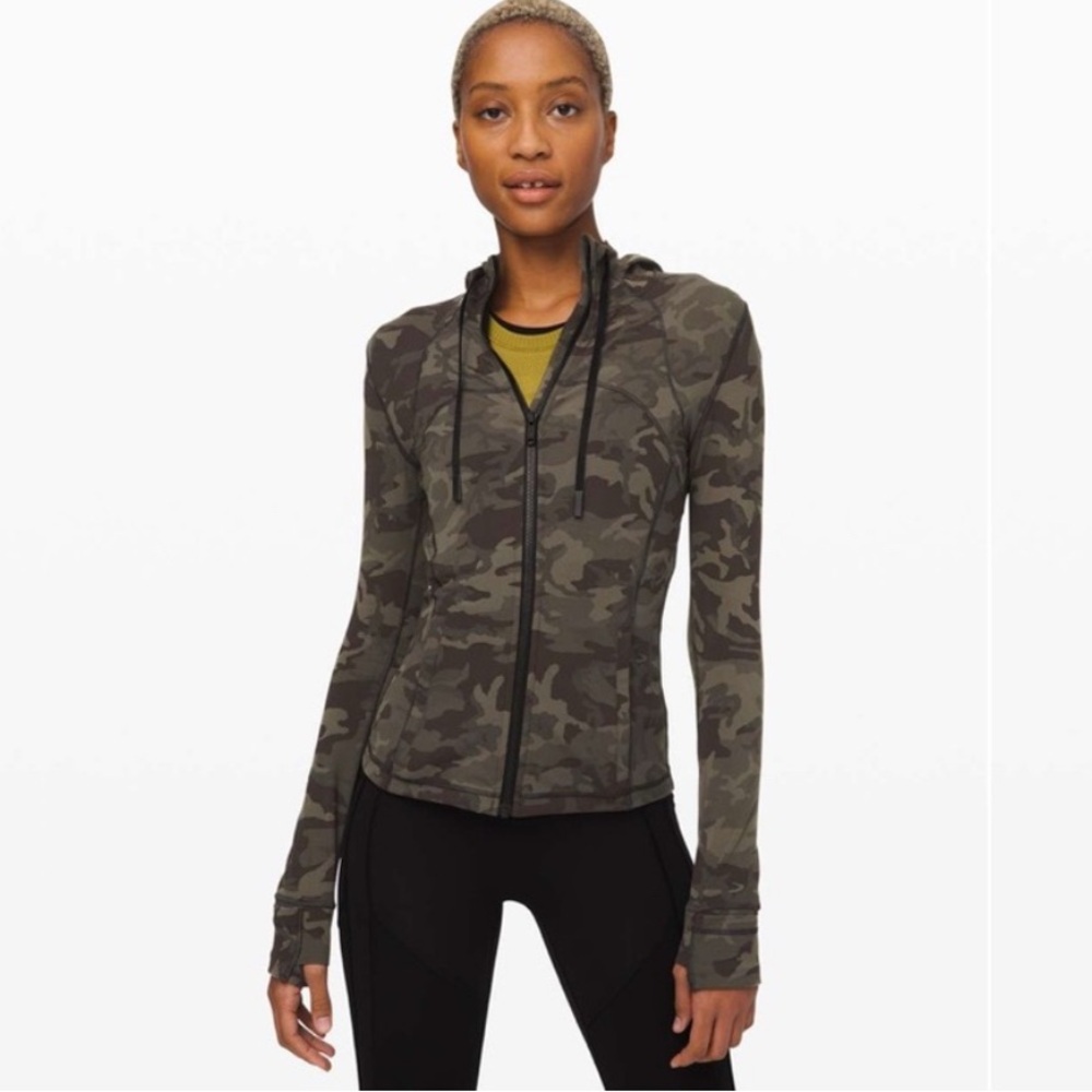 Lululemon hooded define jacket nulu gator heritage camo size 10